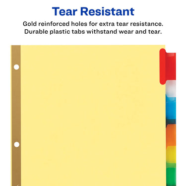 Avery 8-Tab Binder Dividers, Insertable Multicolor Big Tabs, 1 Set (11111)